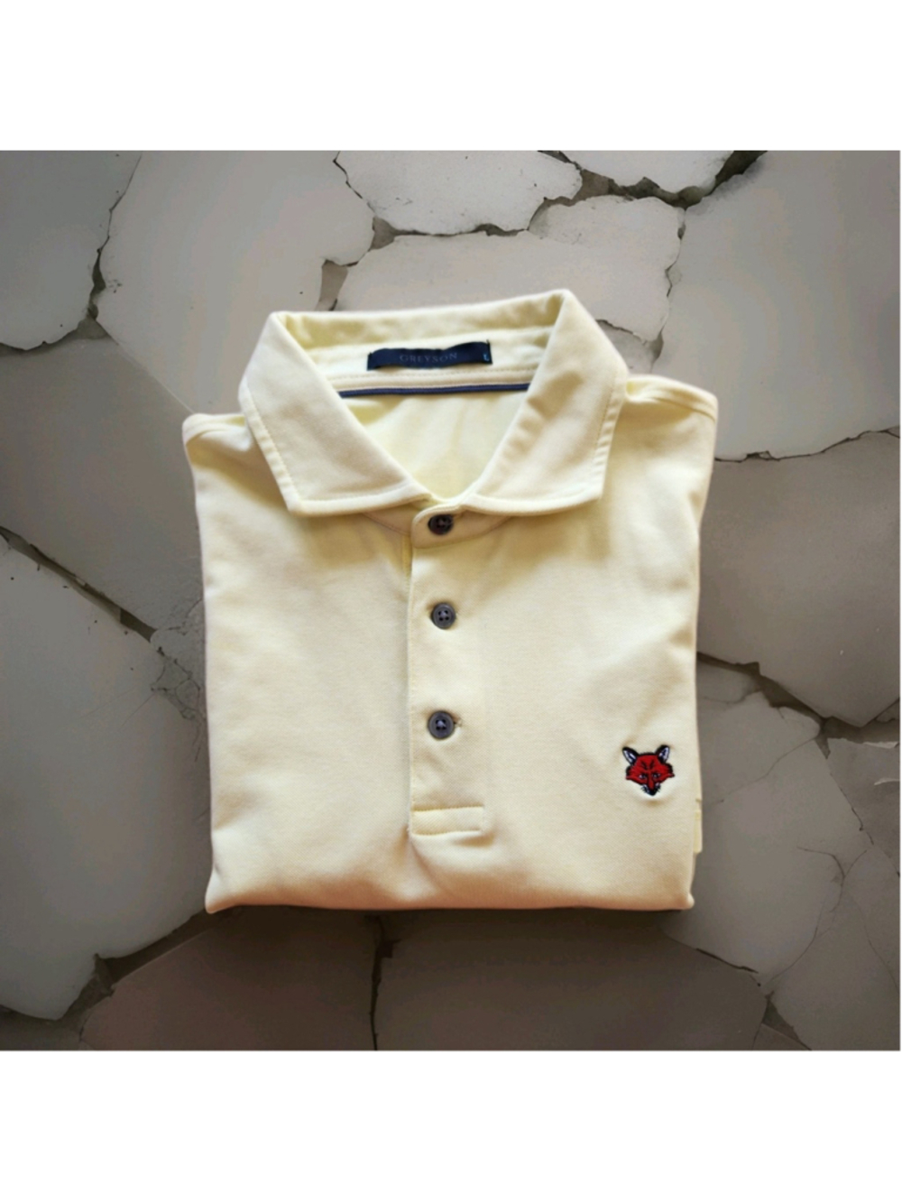 Greyson Pale Yellow Polo Shirt with Fox Logo